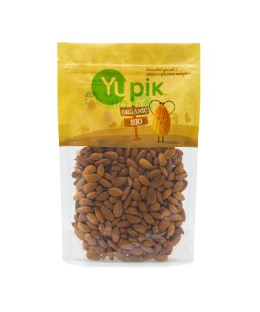 Yupik Organic Dry Roasted Almonds 1 kg Non-GMO Vegan Gluten-Free Kosher Whole Nuts Lightly Roasted Oil-Free Unsalted Crunchy Source of Fiber Healthy Snacks 1 kg (Pack of 1)