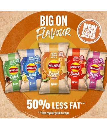 Walkers Oven Baked Cheese & Jalapeno Crisps 6 x 22g - Deliciously Spicy Snack Pack - Buy Online on GoSupps.com
