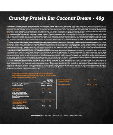 NAMEDSPORT SUPERFOOD Crunchy Protein Bar with 13g Protein Coconut Dream Flavour Box of 24 x 40g bars - Buy Online on GoSupps.com