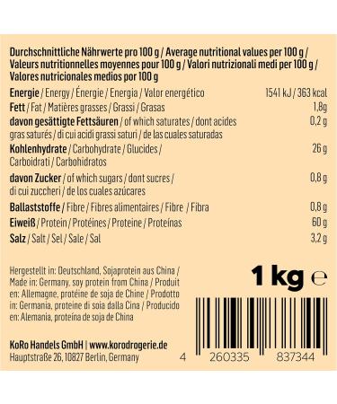 KoRo Soya Protein Crispies 1 kg - 60% Protein Vegan Snack | International Shipping Available - Buy Online on GoSupps.com