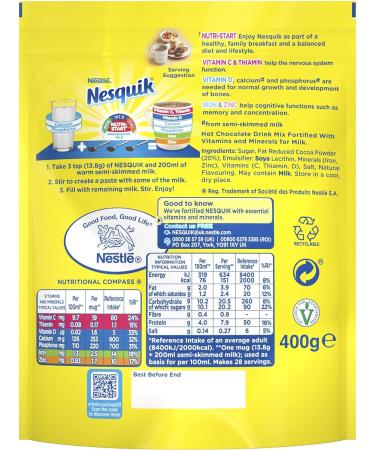 Nesquik Hot Chocolate 400 g (Pack of 3) - Buy Online on GoSupps.com