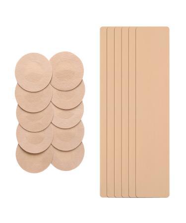 Popboo Breast Tape Stretchable in All Direction, 6 Pcs Boob Tape for Breast Lift, Breathable Boobytape for Lift Push up in All Clothing Fabric Dress Types, Achieve Chest Support for A-E Cup Large Breast, Beige Strips