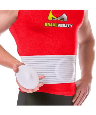 BraceAbility Hernia Belt for Men & Women | Stomach Truss Binder with Compression Support Pad for Abdominal, Umbilical, Navel & Belly Button Hernias - L/XL (New & Improved) Fits 40"-60" Large/X-Large (Pack of 1)