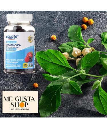 Equate Ashwagandha Vegetarian Gummy Supplement 60 Count + me Gusta stickes - Buy Online on GoSupps.com
