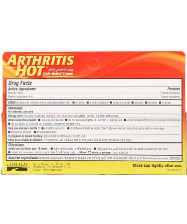 Arthritis Hot Pain Relief Cream - 3 oz (Pack of 6) | Fast-Acting Arthritis Relief - Buy Online on GoSupps.com