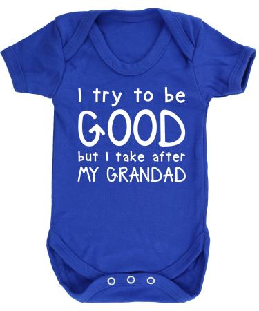 Hippowarehouse I try to be good but I take after my grandad baby vest bodysuit (short sleeve) boys girls