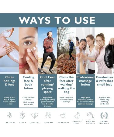 Peppermint cool foot lotion organic foot cooling cream aloe vera and peppermint oils foot cooling lotion for hot feet and smelly feet foot cooling products vegan paraben free. - Buy Online on GoSupps.com