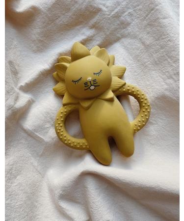 KONGE Slojd Teeth Soother Lion Mustard - Safe Soothing and Eco-Friendly Baby Teether for International Shipping - Buy Online on GoSupps.com