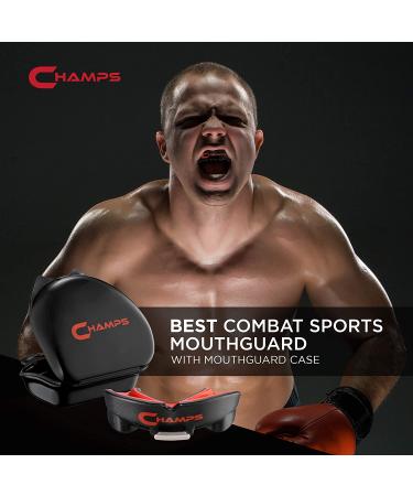 Champs Breathable Mouthguard for Boxing, MMA, Muay Thai, Jiu Jitsu - Easy Fit & Super Tough Combat Sports Mouthguard - Black (Ages 10+) - Buy Online on GoSupps.com