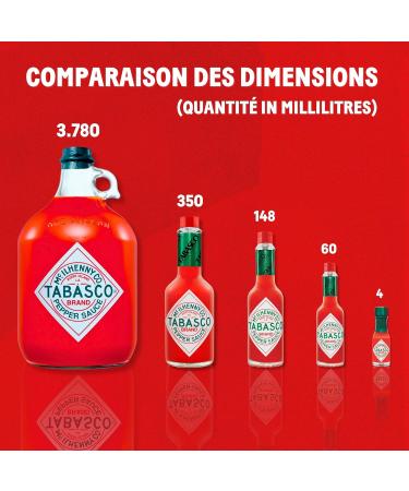 TABASCO Original Red Pepper in giant size (3.8 L 1 Gallon) - Ideal for lovers of authentic TABASCO taste - Perfect for pro kitchens big events or passionate about spiciness. - Buy Online on GoSupps.com