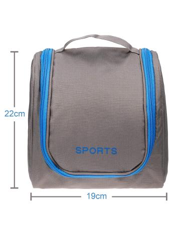 Practical Grey Blue Hanging Sports Toiletry Bag Set with Brush Hair Band & Ties | PARSA - Ideal for Travel & Gym - Buy Online on GoSupps.com
