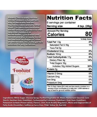 4 oz. White Fondant Icing - Ready to Use Cake Decorating Frosting by Bakers Choice - Kosher Dairy Free, Nut Free & Easy to Roll - Ideal for Cakes, Cupcakes, and Cookies - Buy Online on GoSupps.com