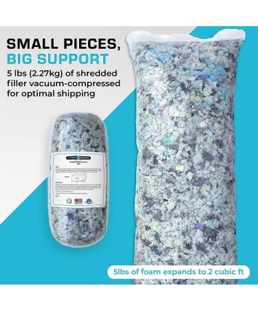 Xtreme Comforts 5 LBS Bean Bag Filler w/Shredded Memory Foam - Pillow Stuffing Material for Couch Pillows  Cushions  Bean Bag Refill Filling  & More Poly Fil/Polyfill Stuffing Needs (5 Pounds) - Buy Online on GoSupps.com