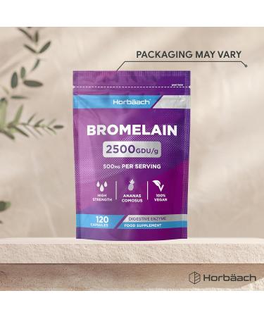 Bromelain 500mg Capsule 2500 GDUg 180 Vegan Bromelain Capsules High Dose from Horbaach - Buy Online on GoSupps.com