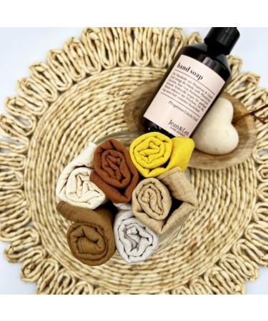 Mimadu Bio GOTS Baby Washcloths - 25x25 cm Organic Cotton Towels | Super Soft & Absorbent Musselin for Baby Care | Eco-Friendly Baby Mini Muffs (Desert) - Buy Online on GoSupps.com
