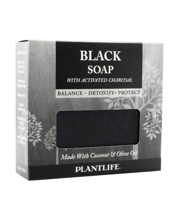 Plantlife Black Bar Soap - Moisturizing and Soothing Soap for Your Skin - Hand Crafted Using Plant-Based Ingredients - Made in California 4.5oz Bar 4.5 Ounce (Pack of 1)