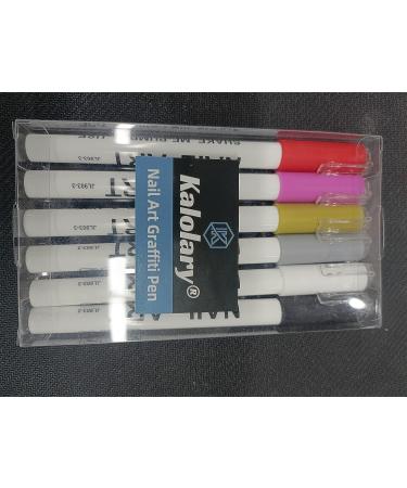 Kalolary 6 Color 3D Nail Art Pens Set - Nail Point Graffiti Dotting Pen for DIY Manicure Tools - Buy Online on GoSupps.com