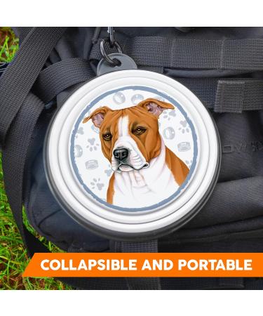 Amstaff Foldable Portable Dog Bowl with Carabiner - Travel-Friendly Lightweight & Unique | Perfect for On-the-Go Pet Owners - Buy Online on GoSupps.com