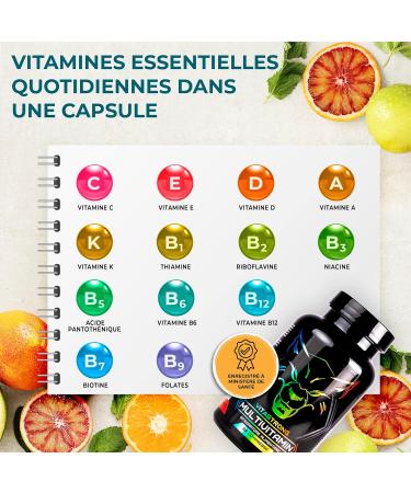 Complete Multivitamins | Vitastrong Vitamin C E B1 B2 B6 D A K B12 Biotin | 100% Natural and Pure | 13 High Dose Vitamins | Made in Italy - Buy Online on GoSupps.com
