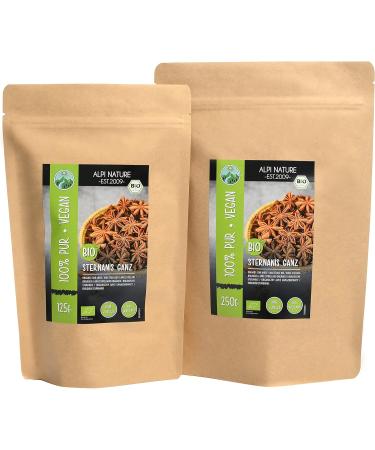 Organic Star Anise Whole (125g 4.4oz) Organic Star Anise Capsules Star Anise Whole Capsules from Controlled Organic Cultivation 100% Natural Without additives 125 g (Pack of 1) - Buy Online on GoSupps.com