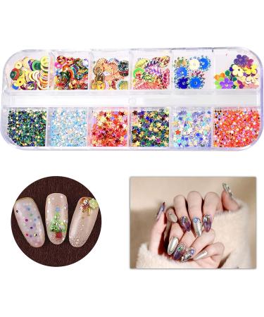 Kare & Kind 3D Nail Art Decoration Kit - Crystals Gems Rhinestones Jewels Studs - Metallic Gold Colorful Shiny Rivets - Nail Art Accessories Decals DIY Home Salon - Popular Designs and Shapes - Buy Online on GoSupps.com