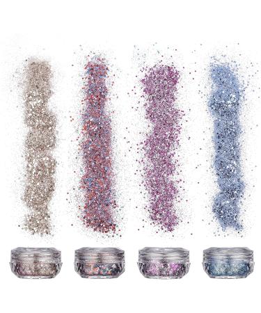 Oneleaf Holographic Chunky Glitter Set - 16 Colors, 120g - Face Body Eye Hair Nail Festival Sequins Glitter - Christmas Mermaid Dreams - Buy Online on GoSupps.com