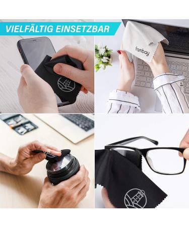 Frambay 8 Set Microfiber Glasses Cleaning Cloths - Optician Quality Perfect for Glasses Cell Phones & Cameras - 18x15cm - Buy Online on GoSupps.com