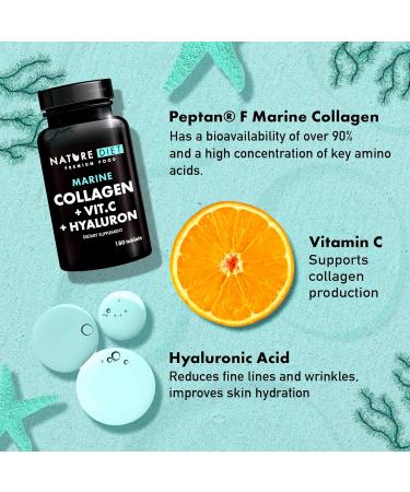 Nature Diet - Marine Collagen with Hyaluronic Acid and Vitamin C 180 Tablets 500 mg | Peptane F | Fish Collagen - Buy Online on GoSupps.com