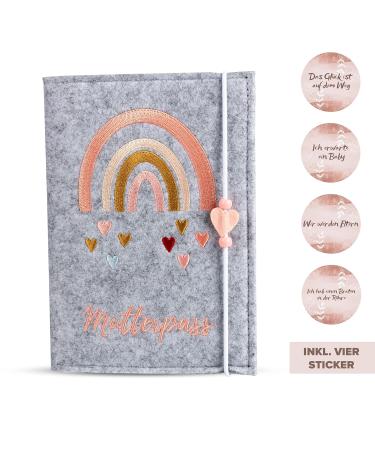 Momslifelove Maternity Pass Cover Grey Felt Organizer for Mother & Child | Perfect Gift for Pregnant Women & Baby Showers Light Grey & Pink Options Available - Buy Online on GoSupps.com
