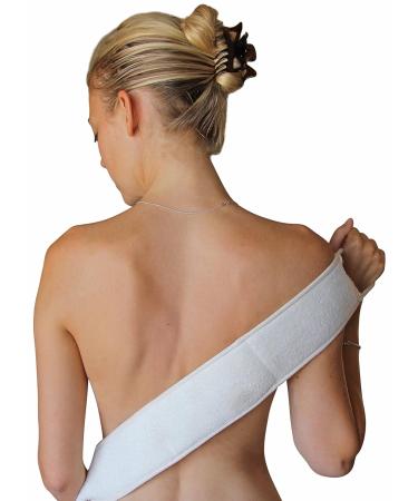 Body and Face Peeling Set - Loofah Sponge with Back Strap Peeling Glove & Face Pad for Bath & Shower - Exfoliate and Refresh - Buy Online on GoSupps.com