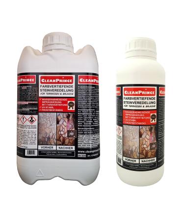 Cleanprince 5+1 = 6 Litre Colour Intensifier Treatment for Stones Terraces and Balconies Impregnation Impregnate Anti-Grease Oil Dirt Stain Remover Stop Natural Marble