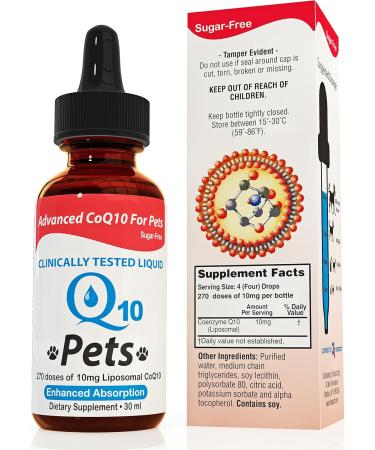 Liquid CoQ10 for Pets - 30 ml | Premium Health Supplement for Dogs & Cats - Boost Energy & Heart Health - Buy Online on GoSupps.com