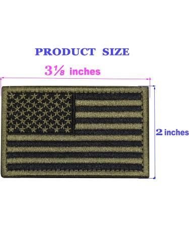 U-LIAN 2 PCS USA Flag Patch | Tactical Morale Patch | Embroidered American Flag | Hook Loop Fastener | Army Green | 2PC - Buy Online on GoSupps.com
