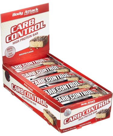 Buy Body Attack Carb Control Protein Bar Marzipan - 15 x 100g | High-Protein Snack for Fitness | 1.5 kg Pack | International Shipping Available - Buy Online on GoSupps.com