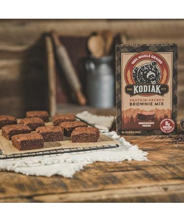 Kodiak Cakes Protein Brownie Mix - 8g Protein Per Serving - 100% Whole Grains - Chocolate Fudge - 14.8oz (Pack of 6) - Buy Online on GoSupps.com