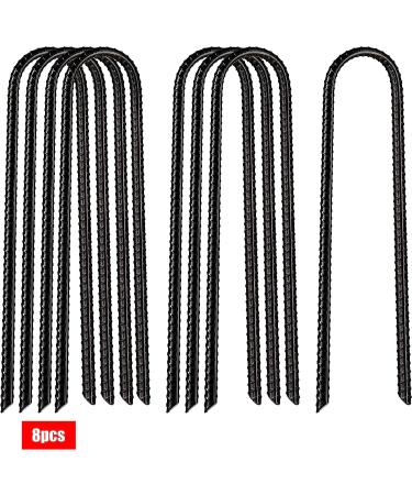 VASGOR 12x2 Trampoline Wind Stakes - Heavy Duty Black Powder Coated Steel Anchors for Camping Tent & Garden - 8 Pack - Buy Online on GoSupps.com