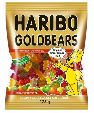 Haribo Goldbears Gummy Candy 6 Fruity Flavours No Artificial Colours - Pack of 12 Box (175g)