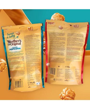 Werther's Original Popcorn Caramel - Pack de 2 (2x140g) - 1x Cr meux & 1x Sal - Pop corn croustillant enrob de caramel onctueux - Id al partager ou pour une pause gourmande - Buy Online on GoSupps.com
