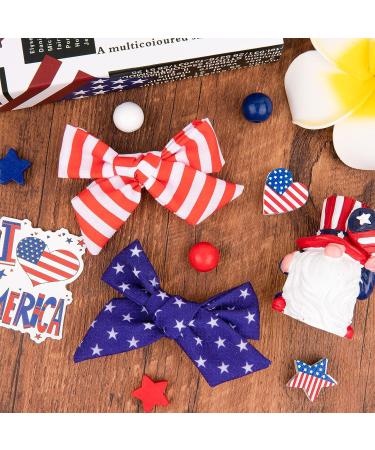 Whaline 4th of July Bow Hair Clips - Patriotic Stars and Stripes Barrettes for Girls and Women | American Flag Hair Accessories for Independence Day & Memorial Day (6Pcs) - Buy Online on GoSupps.com
