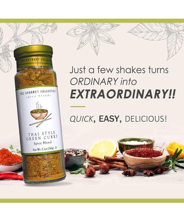 Gourmet Collection Thai Style Green Curry Spice Blend - Spicy Sweet Seasoning for Chicken, Vegetables, Fish - 156 Servings - Buy Online on GoSupps.com