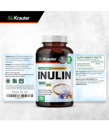BIO KRAUTER Inulin 250 Capsules & Chicory 100 Capsules - Buy Online on GoSupps.com