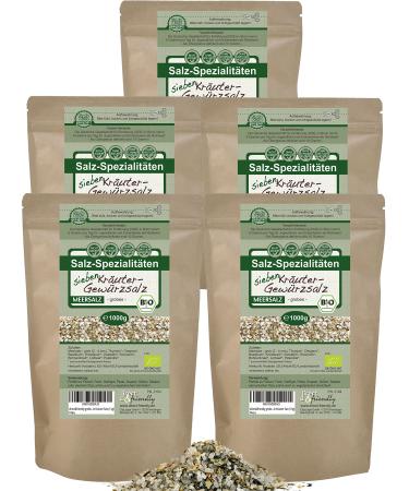 direct&friendly coarse sea salt 7 organic herbs salt (5 x 1 kg) 1 kg (pack of 5)