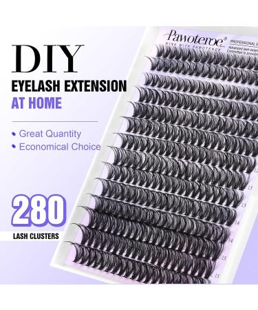 Pawotence 280pcs 40D Curl Cluster Lashes 9-16mm Mix | Self-Application at Home - Buy Online on GoSupps.com