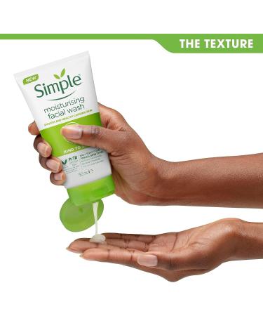 Simple Kind to Skin Moisturising Facial Wash 100% soap-free cleanser for smooth and healthy-looking skin 150 ml - Buy Online on GoSupps.com