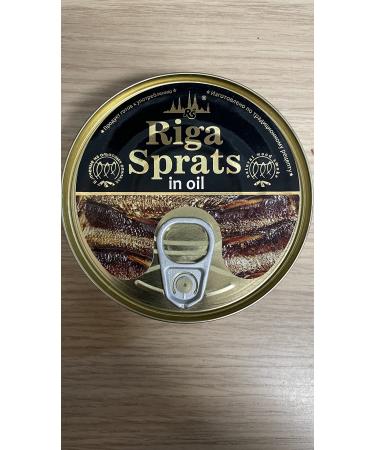 Smoked Riga Sprats in Oil "Gold Star" (5.7 Ounce / 160 Gram) Product of Latvia
