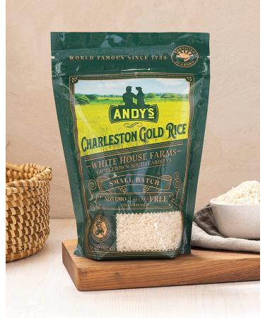 White House Farms Andys Charleston Gold Rice - Long Grain White Rice | Gluten Free & Non GMO | Aromatic USA Harvested | 20 Oz Pack - Buy Online on GoSupps.com