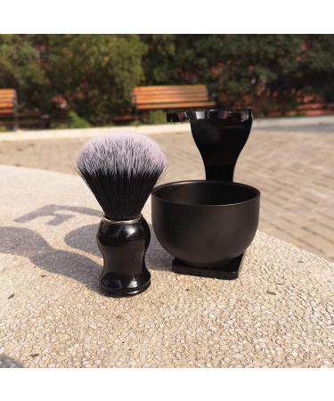Je&Co Men's 3 in 1 Shaving Brush Set with Synthetic Bristles - Acrylic Stand and Steel Bowl - Buy Online on GoSupps.com
