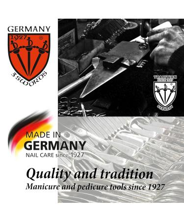 Three Swords 8-Pcs Manicure Set 'Roma' | High-Quality Nail Care in White-Black Synthetic Leather Case | Includes Nail Scissors Clippers Tweezers & Glass Files - Buy Online on GoSupps.com