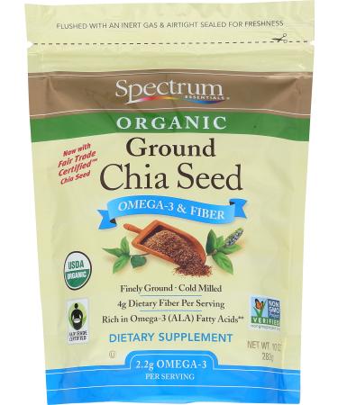 Spectrum Essentials Organic Ground Chia Seed, 10 Oz 10 Ounce (Pack of 1)