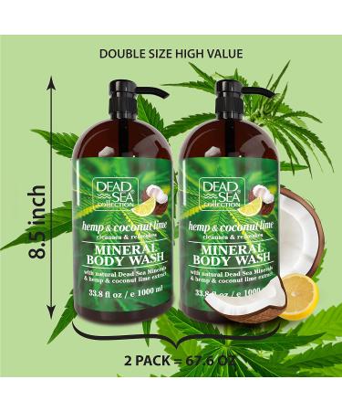 Dead Sea Collection Hemp & Coconut Lime Body Wash Pack of 2 (67.6 fl. oz) - Moisturizing Cleanser for Women and Men - Buy Online on GoSupps.com